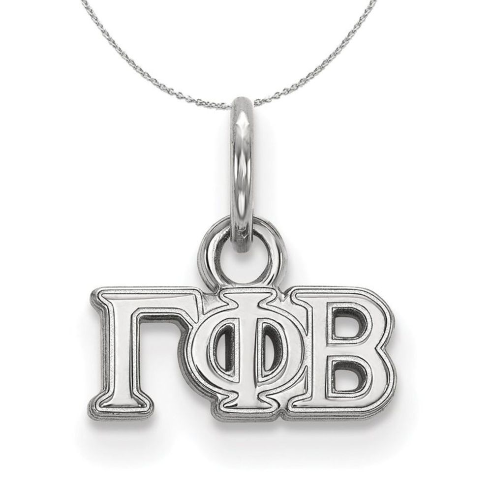 Sterling Silver Gamma Phi Beta XS (Tiny) Greek Necklace - 16 Inch